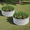 2PCS Round Raised Garedn Bed,11.4' Tall Metal Raised Beds,Outdoor Garden Raised Planter Box Vegetables and Flowers,Silver
