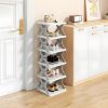 6 Tier Kids Shoe Rack, Collapsible Shoe Rack for Kids' Rooms, Foldable Vertical Shoe Organizer for Front Door Entrance, Compact Shoe Storage Shelf fo