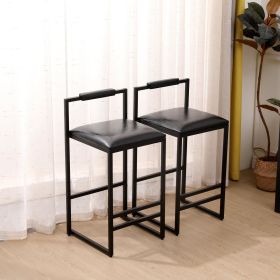 Bar Stools Set Of 2, Counter Height Bar Stools , Pu Upholstered Breakfast Bar Stools Kitchen Barstools, Dining Room Chairs Bar Chairs With Back For K