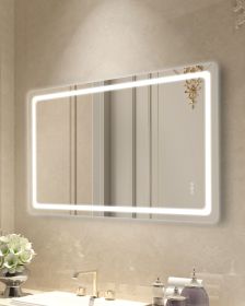 LED Bathroom Mirror, 36" x 72" LED Bathroom Vanity Mirror with Frontlit and Backlit, Anti-Fog Memory Mirror with Lights, Stepless 3 Colors Temperatur