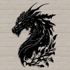 Dragon Metal Wall Art Medieval Decor Fantasy Decorations for Living Room Bedroom Office Man Cave Decor for Men Dragon Lover's Gifts14.2 In X 11.4 In