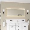 72 x 28 Inch LED Bathroom Mirror with Front and Backlight, Wall Mounted Vanity Mirror with Aluminum Frame, Anti-Fog, Memory, 3 Colors, Stepless Dimma