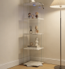 Rotatable four-layer tempered glass display cabinet,liquor cabinet,file cabinet,storage cabinet,with remote control paipai lamp,adjustable feet,be pl