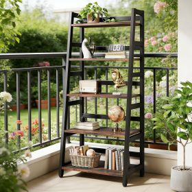 5-Tier Bookshelf, Ladder Bookcase Etagere Storage Shelf