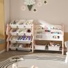 Kids Toy Storage Organizer, Toy Organizer with 2 Tier Bookshelf, Toy Storage with Shelf and 12 Toy Bins, Kids Bookshelf and Toy Storage for Playroom,