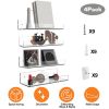 4 Pack 15In Clear Acrylic Floating Shelves Bookshelves with 2 Mounting Ways Wall Mounted Organizer for Kitchen Bathroom Study Living Room Bedroom Off