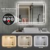 48"*36"LED Bathroom Mirror,Front-Lit and Back-Lit, Stepless Dimmable, 3 Colors CRI90+, Brightness Memory, Shatter-Proof,Anti-fog LED Vanity Mirror, I