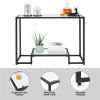 Modern Glass Entryway Console Table for Living Room, Black