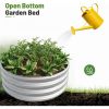 2PCS Round Raised Garedn Bed,11.4' Tall Metal Raised Beds,Outdoor Garden Raised Planter Box Vegetables and Flowers,Silver