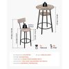Bar Table, 3PCS 23.5″ Bars Tables Set, Bar Tables and Chair Set with Rounded Corner Design, Round Pub Table with Two Stools for Office Desk, Breakfas