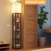 63" Floor Lamp with Shelves: Lamp for Living Room with 3 Adjustable Color Temperatures, Display Bookshelf for Home, Bedroom, Study - Black (Bulb Incl