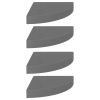 Corner Shelf Set of 4 High gloss grey Honeycomb MDF, metal