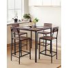 Bar Table, 5PCS 35″ Bars Tables Set, Bar Tables and Chair Set with Rounded Edge Design, Square Pub Table with Four Stools for Living Room, Dining Roo