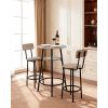 Bar Table, 3PCS 23.5″ Bars Tables Set, Bar Tables and Chair Set with Rounded Corner Design, Round Pub Table with Two Stools for Office Desk, Breakfas