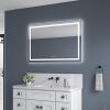 48 x 32 Inch LED Bathroom Mirror with Front and Backlight, Wall Mounted Vanity Mirror with Aluminum Frame, Anti-Fog, Memory, 3 Colors, Stepless Dimma