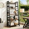 5-Tier Bookshelf, Ladder Bookcase Etagere Storage Shelf