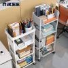 5 Tier Plastic Rolling Utility Cart for Office Living Room Kitchen Bedroom and Garage Movable Storage Rack with Simple Modern Design Multi Layer Shel