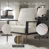 Modern Low Back White Upholstered Accent Armchair with Gold Metal Legs & Rubberwood Frame, Chic Wide Armrest Minimalist Lounge Chair with Pillow Back