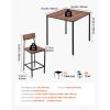 Bar Table, 5PCS 35″ Bars Tables Set, Bar Tables and Chair Set with Rounded Edge Design, Square Pub Table with Four Stools for Living Room, Dining Roo