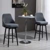 Extra Tall Bar Stools Set of 2 Modern 360 Swivel Dining Room Chairs Steel Legs Dark Gray