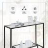 Modern Glass Entryway Console Table for Living Room, Black