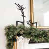 Christmas Decorations - Set of 2 Black Reindeer Statues - Modern Aluminum Alloy Xmas Figurines - Elegant Indoor Holiday Decor - Table Centerpieces -