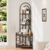 4 Tier Corner Bookshelf Modern Style Plant Stand with Metal Frame Space Saving Display Storage Rack for Living Room Bedroom Office Balcony Small Spac