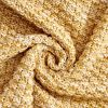Gold Knitted Throw Blanket for Couch, Soft, Cozy Machine Washable 100% Cotton Sofa Blanket, Heavy 2.5lb Weight, Laundry Bag Included, Mustard Yellow