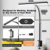 LED Desk Lamp for Office Home, Eye-Caring Desk Light with Stepless Dimming Adjustable Flexible Gooseneck, 10W USB Adapter Desk Lamp with Clamp for Re