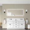 72 x 28 Inch LED Bathroom Mirror with Front and Backlight, Wall Mounted Vanity Mirror with Aluminum Frame, Anti-Fog, Memory, 3 Colors, Stepless Dimma