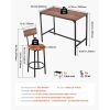 Bar Table, 5PCS 47″ Bars Tables Set, Bar Tables and Chair Set with Rounded Edge Design, Rectangular Pub Table with Four Stools for Living Room, Dinin