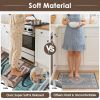 Turquoise Teal Kitchen Rugs Sets of 3, Non Slip Washable Farmhouse Kitchen Mats for Floor, Wooden Vintage Rustic Area Runner Rug for Laundry Room and