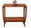 Solid Wood End Table 2-Tier Couch Side Table with Arched Legs Living Room Coffee Table Rustic Style Sofa Table