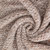 Coffee Knitted Throw Blanket for Couch, Soft, Cozy Machine Washable 100% Cotton Sofa Knit Blankets, Heavy 3.0lb Weight, 51 x 63 Inches, Coffee and Wh