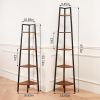 5-Tier Corner Bookshelf with Metal Frame Wood Ladder Shelves - Display Shelf Tall Bookcase, Plant Stand for Home Decor - Bedroom, Living Room, Office