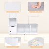 Entryway Shoe Storage Bench with Cushion, White Shoe Rack with Shelves & Drawer, Multifunctional Shoe Cabinet with Padded Seat for Hallway, Living Ro