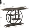 Console Table, Industrial 4-Tier Sofa Entryway Table with Circle Base
