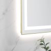 20 x 32 Inch LED Bathroom Mirror with Front and Backlight, Wall Mounted Vanity Mirror with Aluminum Frame, Anti-Fog, Memory, 3 Colors, Stepless Dimma