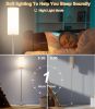 LED Floor Lamp for Living Room, Dimmable Standing Lamps with Foot Switch,Remote Custom Color Temperature Silver Pole Lamp with Lampshade,12W Led Bulb