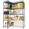 UltraDurable Double Row Heavy Duty 1500/1200 LBS 5/4 Tiers Storage Shelves, Adjustable Metal Kithcen Garage Shelving Wire Metal Shelving Unit Shelves