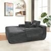 NEW Convertible Chaise Lounge Chair Plush with Wide Armrest & Throw Pillows, Cozy Boneless Sleeper Sofa Bed Armchair, with cup holder,for Living Room