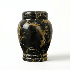 Lux - black & gold marble urn (size: 3.0)