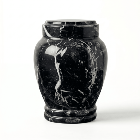 Zuri - black zebra marble urn (size: 1.0)