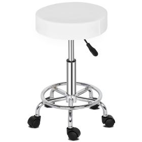 Round Stool Ha Ha Feet Rotation Bar Stool White (Color: White)