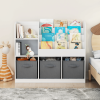 Kids Bookcase and Bookshelf, Multifunctional Bookcase with 3 Collapsible Fabric Drawers, Bookcase Display Stand, Toy Storage Organizer for Bedroom, P