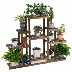 6-Tier Flower Wood Stand Plant Display Rack Storage Shelf (Color: As shown in picture)