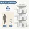 3/4/5 Tier Rotating Bookshelf, 360° Spinning Bookcase for Small Spaces, Vertical Corner Storage Organizer Display Rack for Bedroom Living Room, White