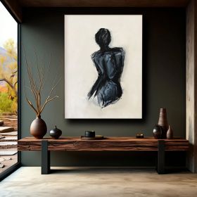 Vintage Female Figure Oil Painting Downloadable Hand Painted Oil Painting  Minimalist Wall Art Bathroom Decor Modern Wall Art Figure Art (Style: 01, size: 90x130cm)