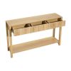 VEVOR 47 in Console Table, Farmhouse Desk Behind the Couch with Drawers and Bottom Storage Shelf