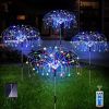Outdoor Solar Garden Lights;  4 Pack 120 LED Copper Wire Waterproof Solar Garden Fireworks Lamp with Remote;  8 Modes Decorative Sparkles Stake Lands